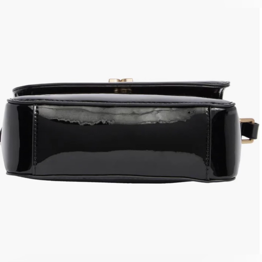 Sam Edelman Black Patent Leather Shoulder Crossbody with Gold Hardware - Picture 6 of 8